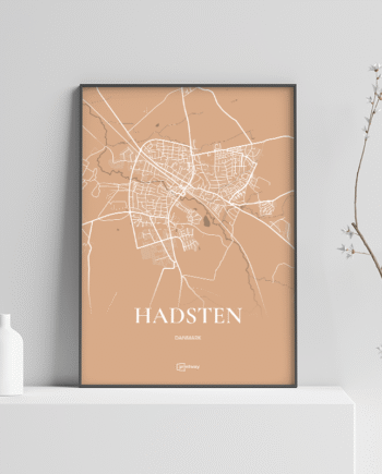 Hadsten Plakaten Fuldt Kort Guld 70 100 Cm  B1