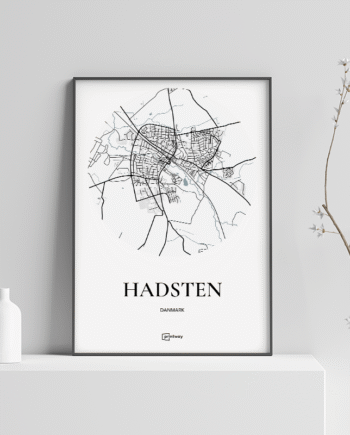 Hadsten Plakaten Rundt Kort Hvid 70 100 Cm  B1