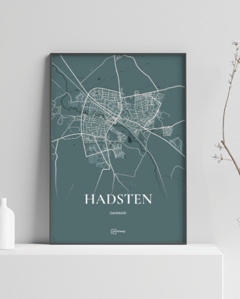 Hadsten Plakaten Fuldt Kort Skovgrøn 70 100 Cm  B1