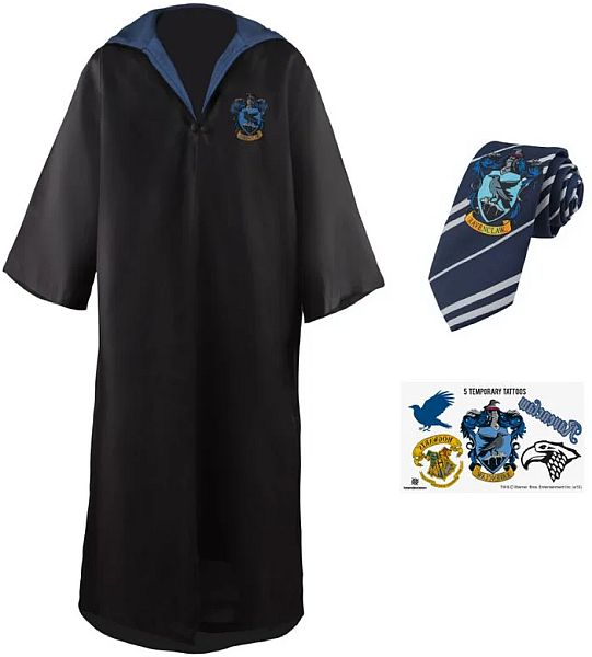 Harry Potter Budget Line Robe  Necktie    Tattoo Set Ravenclaw Size: Large
