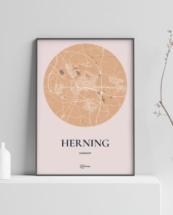 Herning Plakaten Rundt Kort Guld 21 30 Cm  A4