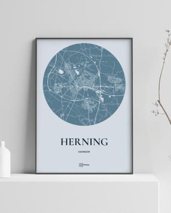 Herning Plakaten Rundt Kort Havblå 42 60 Cm  A2