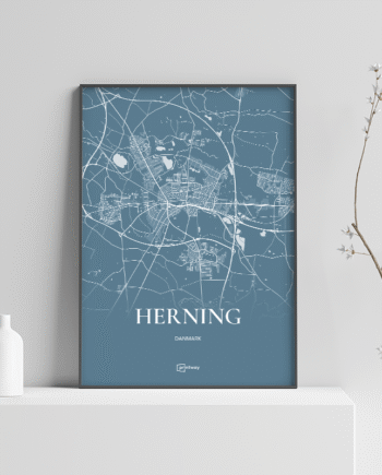 Herning Plakaten Fuldt Kort Havblå 21 30 Cm  A4