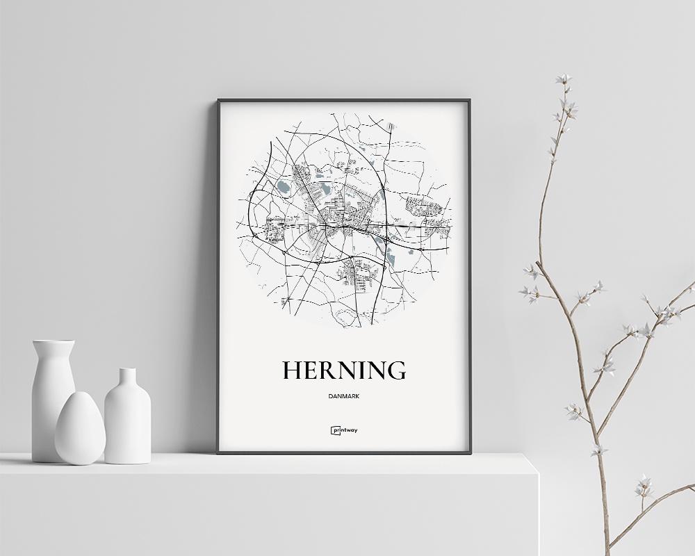 Herning Plakaten Rundt Kort Hvid 42 60 Cm A2