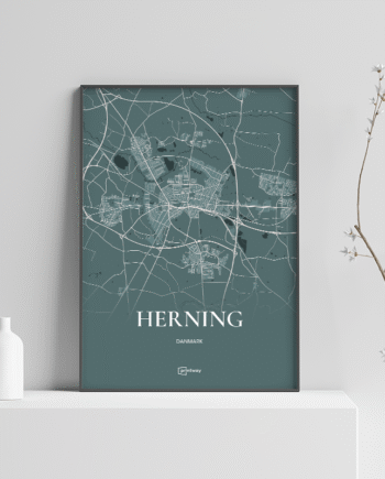 Herning Plakaten Fuldt Kort Skovgrøn 21 30 Cm  A4