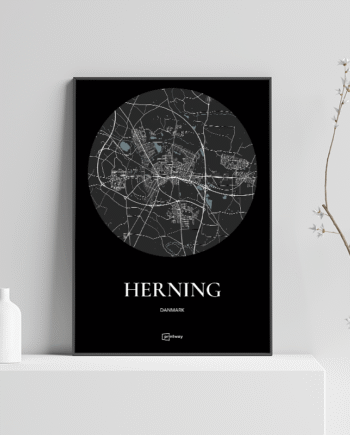 Herning Plakaten Rundt Kort Sort 21 30 Cm  A4