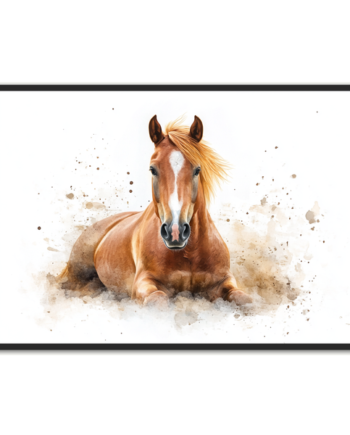 Hest Plakat 48 Liggende Hest   Naturlig Ro