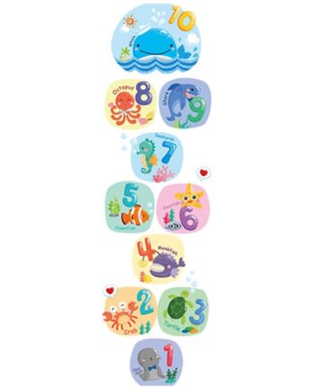 Hinkerude Floorsticker Med Flotte Og Sjove Havdyr  200x60cm