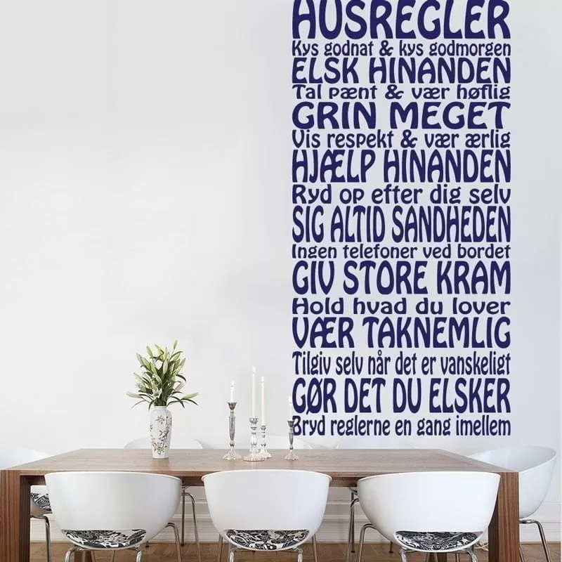 Husregler Wallsticker