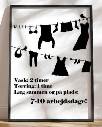 Hvid Vaskeplakat Med Vasketøj