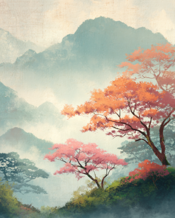 Japansk Plakat 81 Silent Mountains