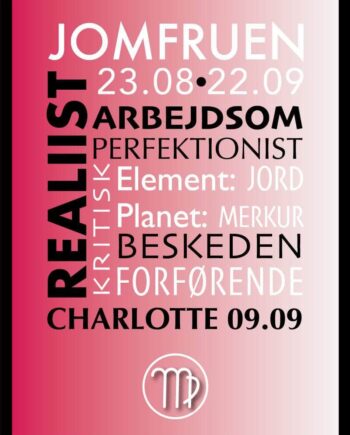 Jomfruen Stjernetegn Med Tekst Plakat