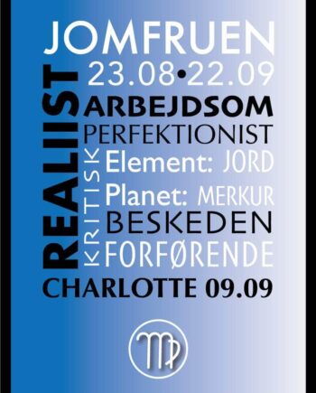 Jomfruen Stjernetegn Med Tekst Plakat