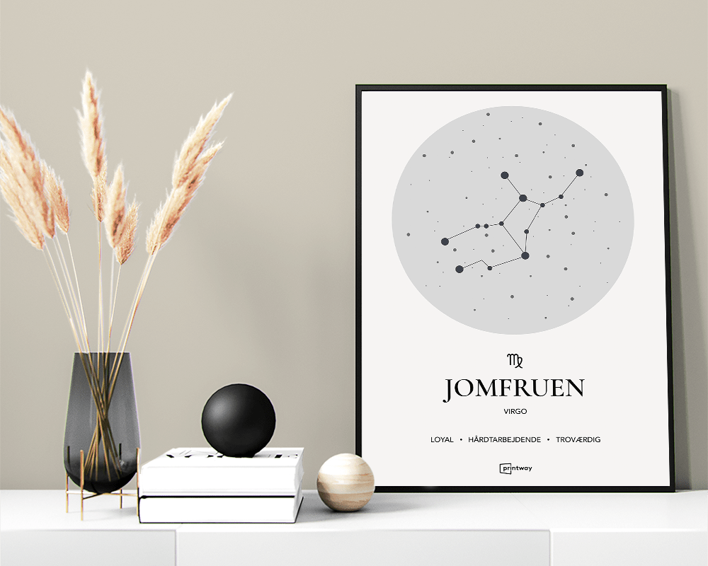 Jomfruen Stjernetegn Plakat Hvid 70 100 Cm  B1