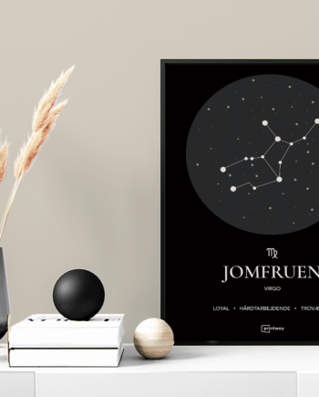 Jomfruen Stjernetegn Plakat Sort 60 84 Cm  A1