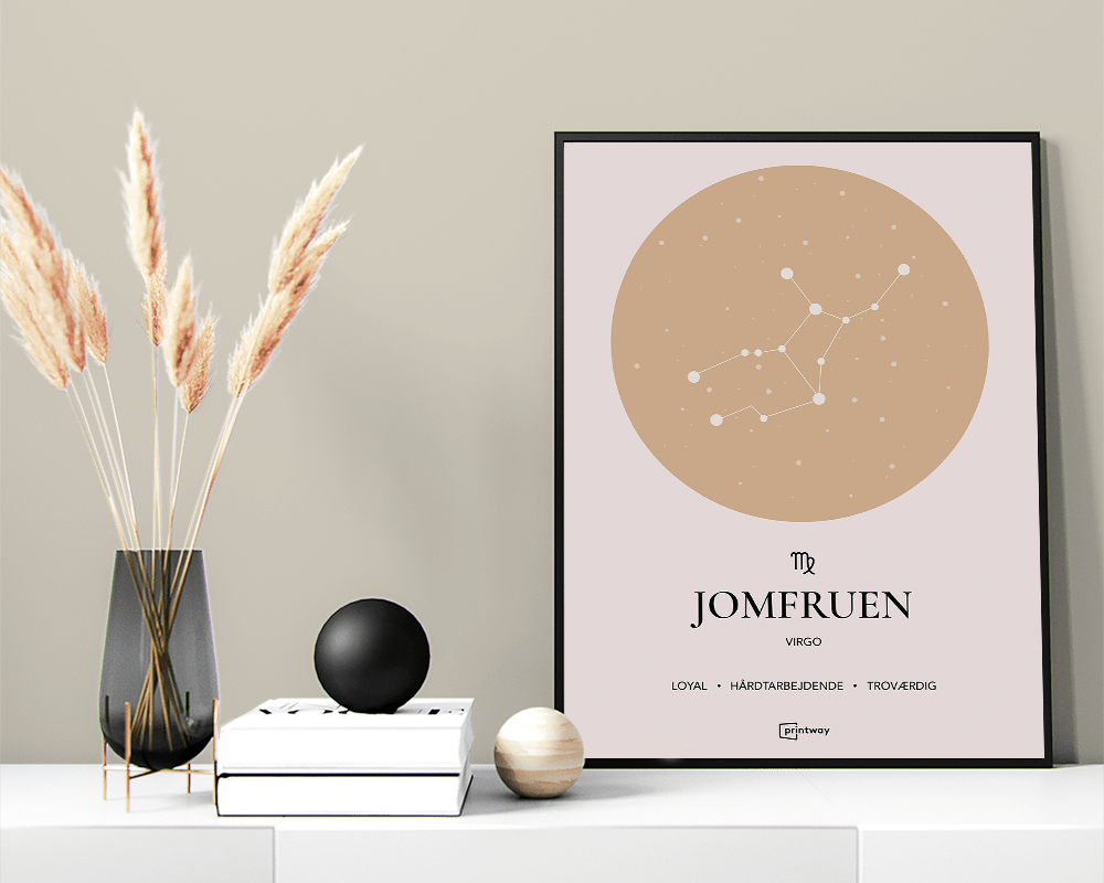 Jomfruen Stjernetegn Plakat Guld 60 84 Cm  A1