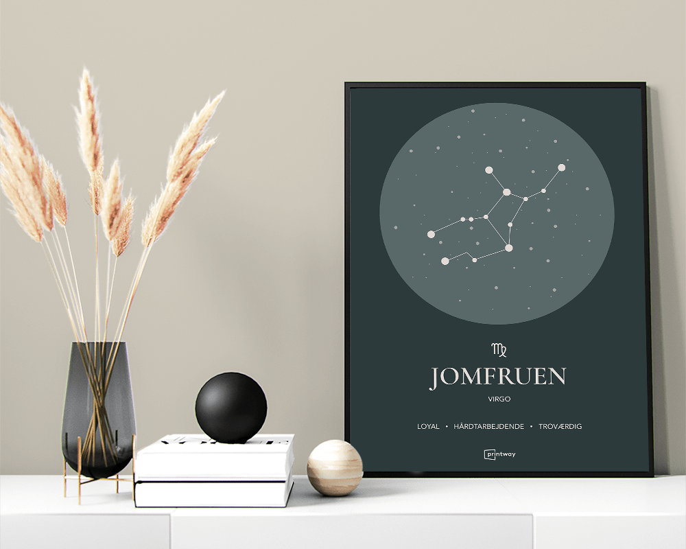 Jomfruen Stjernetegn Plakat Skovgrøn 60 84 Cm  A1
