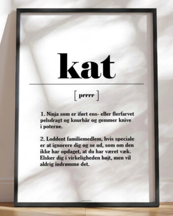 Kærlig Definitionsplakat Kat