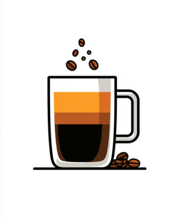 Kaffe Plakat 113  Kaffeglas   Tegneseriestil Med Kaffelag Og Bønner