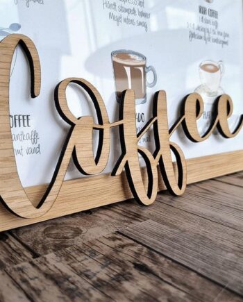 Kaffe Skilt   Træ Coffee