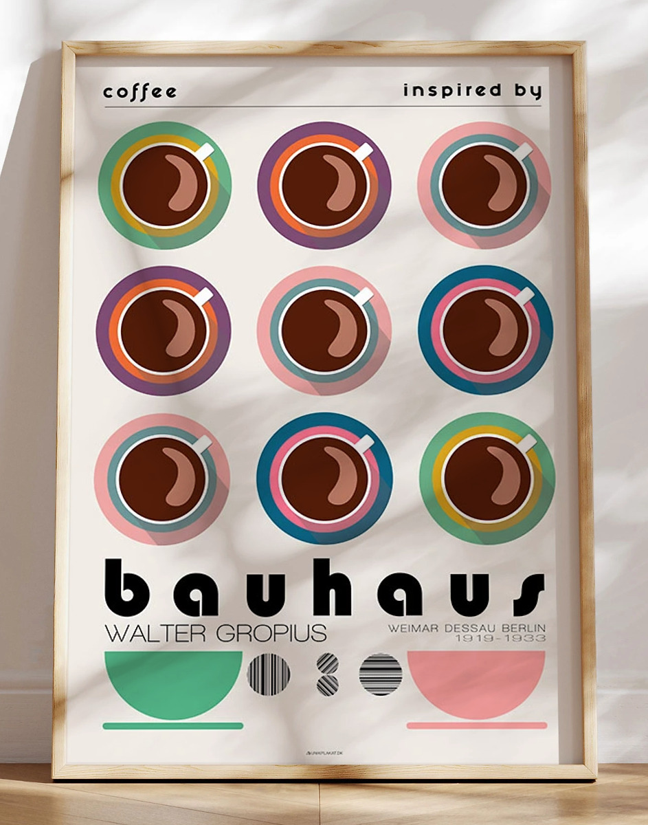 Kaffeplakat Bauhaus-style