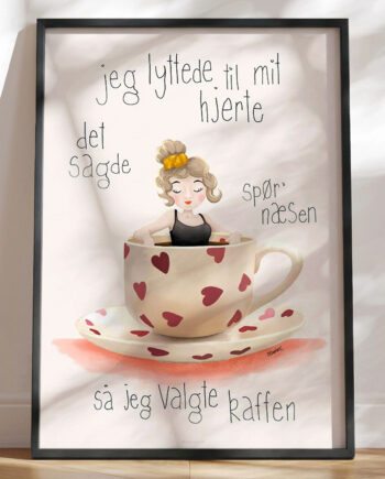 Kaffeplakat Varm Kaffe Til Kolde Hjerter