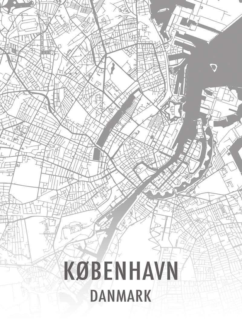 København Plakat Hvid