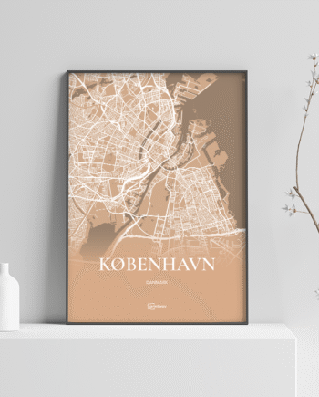 København Plakaten Fuldt Kort Guld 21 30 Cm  A4