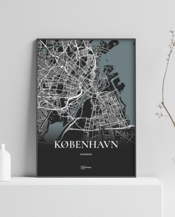 København Plakaten Fuldt Kort Sort 42 60 Cm  A2