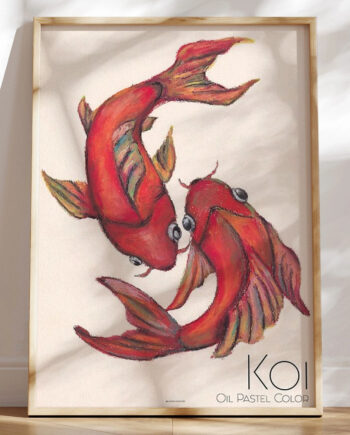 Koi Tegning Med Oliepasteller
