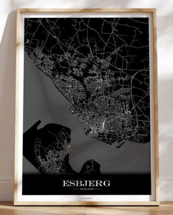 Kortplakat Esbjerg Sort