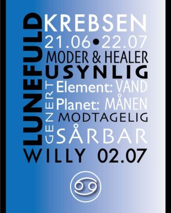 Krebsen Stjernetegn Med Tekst Plakat