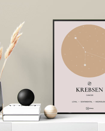 Stenbukken Stjernetegn Plakat Guld 35 50 Cm  B3