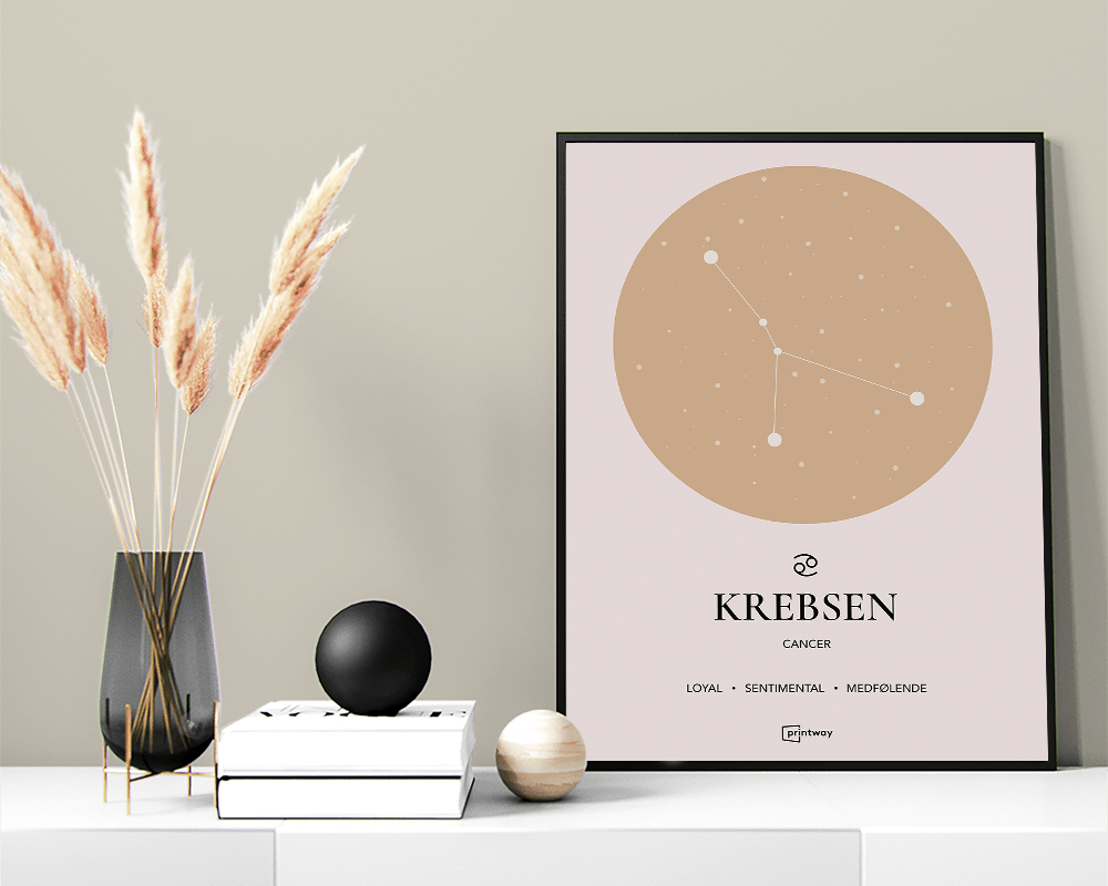 Stenbukken Stjernetegn Plakat Guld 35 50 Cm  B3