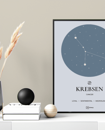 Stenbukken Stjernetegn Plakat Havblå 35 50 Cm  B3