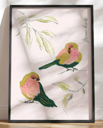 Kunstplakat Green Birds