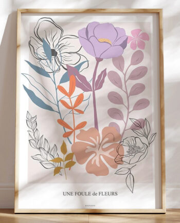 Kunstplakat Med Blomster
