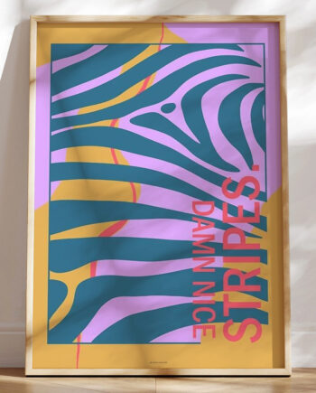 Kunstplakat Med Farver Damn Nice Stripes