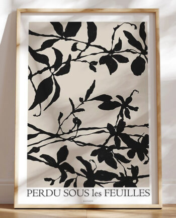 Kunstplakat Perdu Sous Les Feuilles