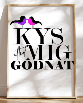 Kys Mig Godnat Birds Plakat