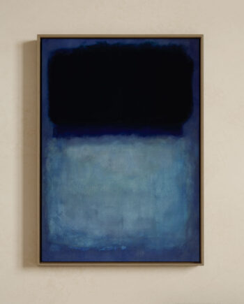 Lærredsprint Med Svæveramme  Mark Rothko  Black  White  Blue On Blue