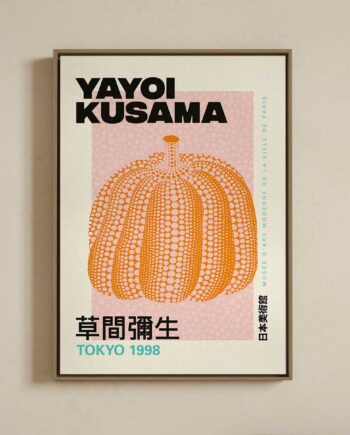 Lærredsprint Med Svæveramme  Yayoi Kusama  Pumpkin 01