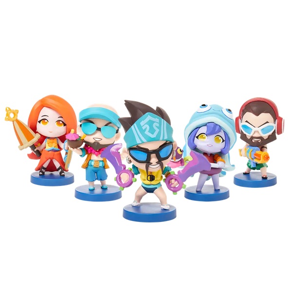 League Of Legends Collectible Figure Set 09: Pool Party Team Minis Leona  Graves  Lee Sin  Lulu  Draven  Special Edition