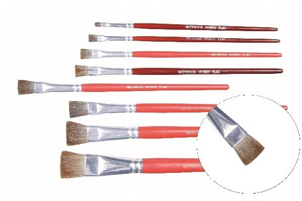 Leonhardy Hobby: Pensel Size 10  Flat Fine  Wit-422614