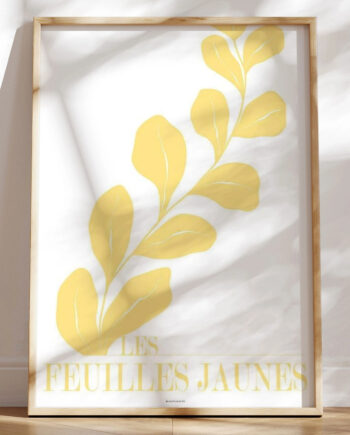 Les Feuilles Jaunes Gul Grafisk Kunstplakat