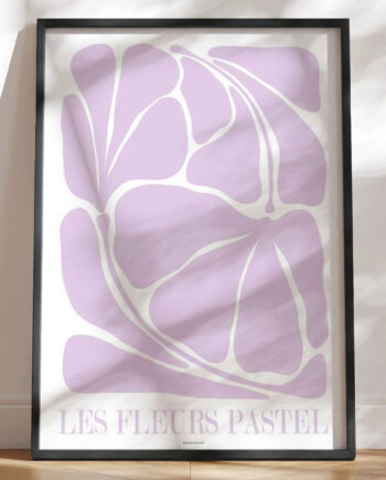 Les Fleurs Pastel Grafisk Kunstplakat   Lys Lilla