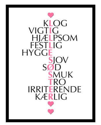 Lillesøster Citat Plakat