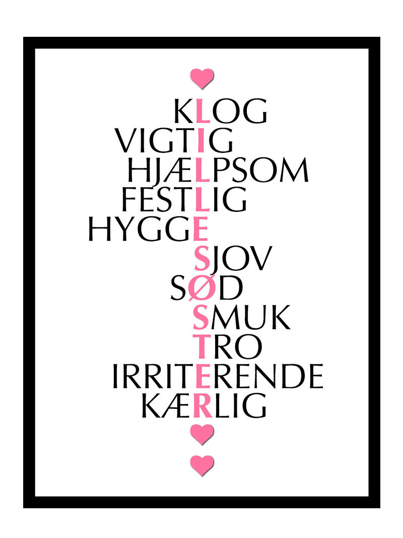 Lillesøster Citat Plakat