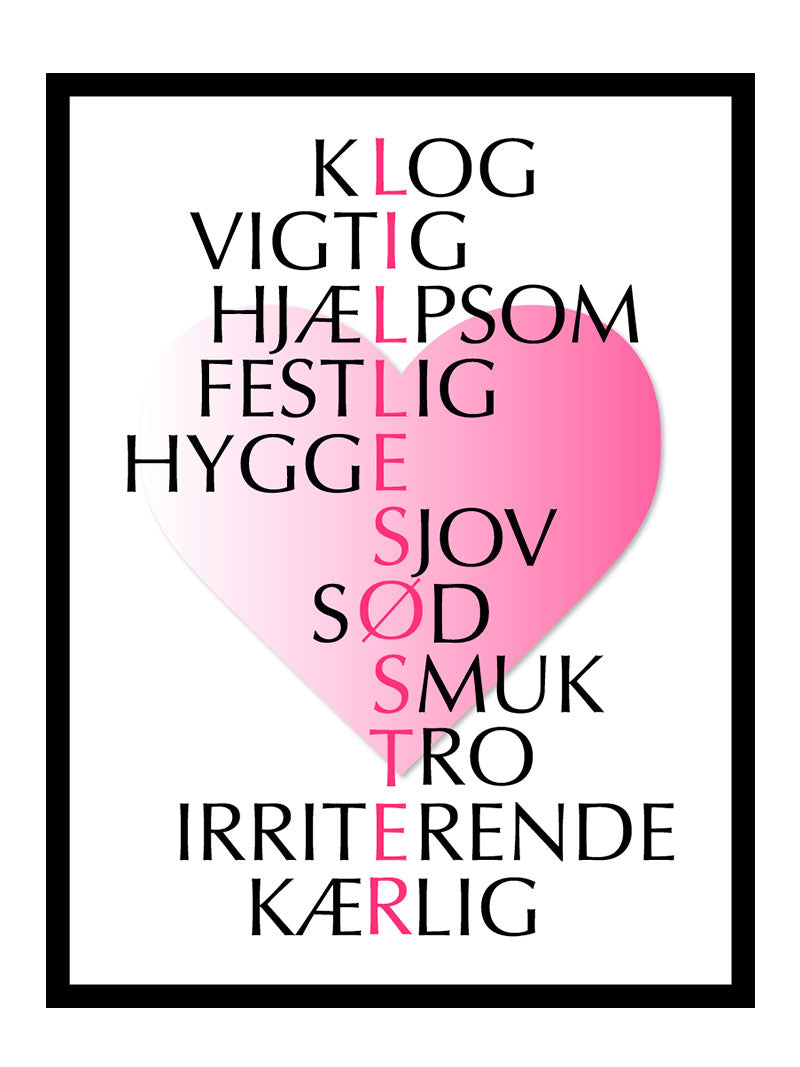 Lillesøster Citater Plakat