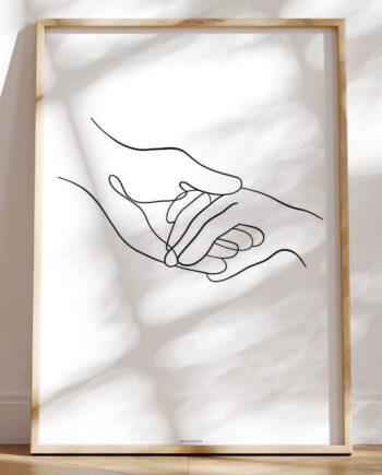 Line Art Take My Hands Plakat